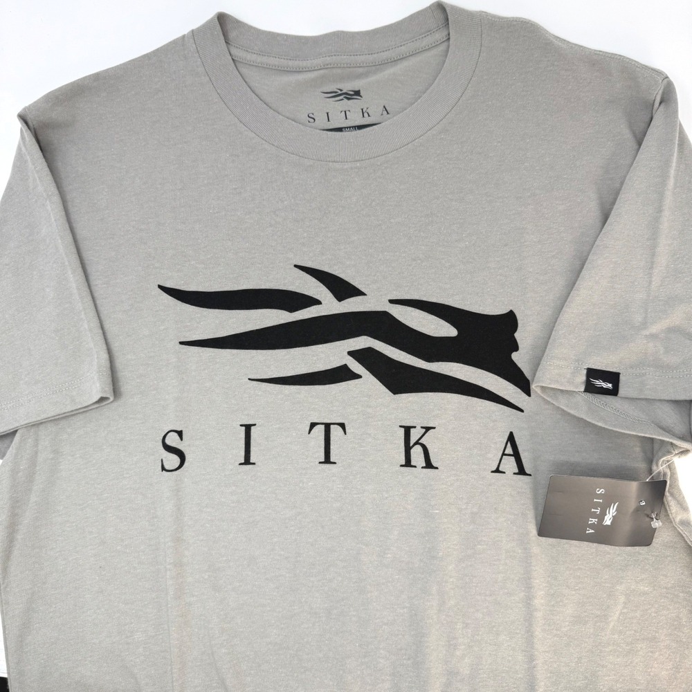 Sitka Gear Mens‎ Small Icon Tee Field Gray Graphic Logo T-Shirt 600297-FIG-S NEW